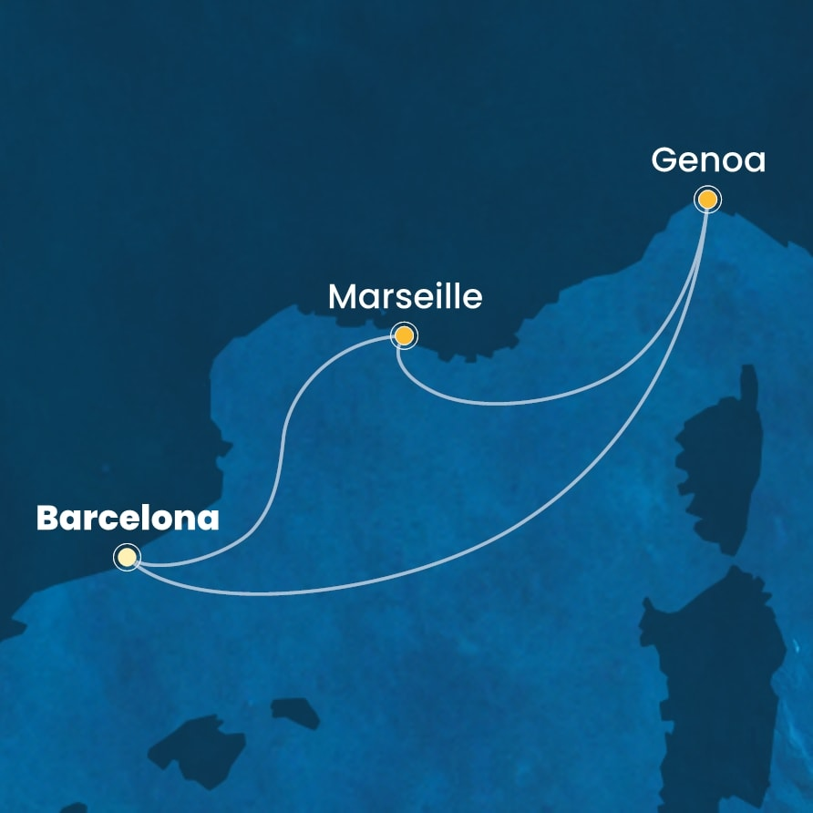 itinerario de crucero desde barcelona.
